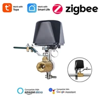 zigbee tuya smart home gas detector manipulator control water valve shut off controller compatible with alexa google assistant