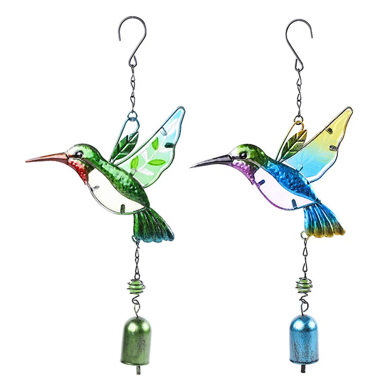 

Hummingbird Wind Chimes Pendant Wrought Iron Decor Gardening Bird Wind Chime for Wall Window Door Wind Bell Hanging Ornaments
