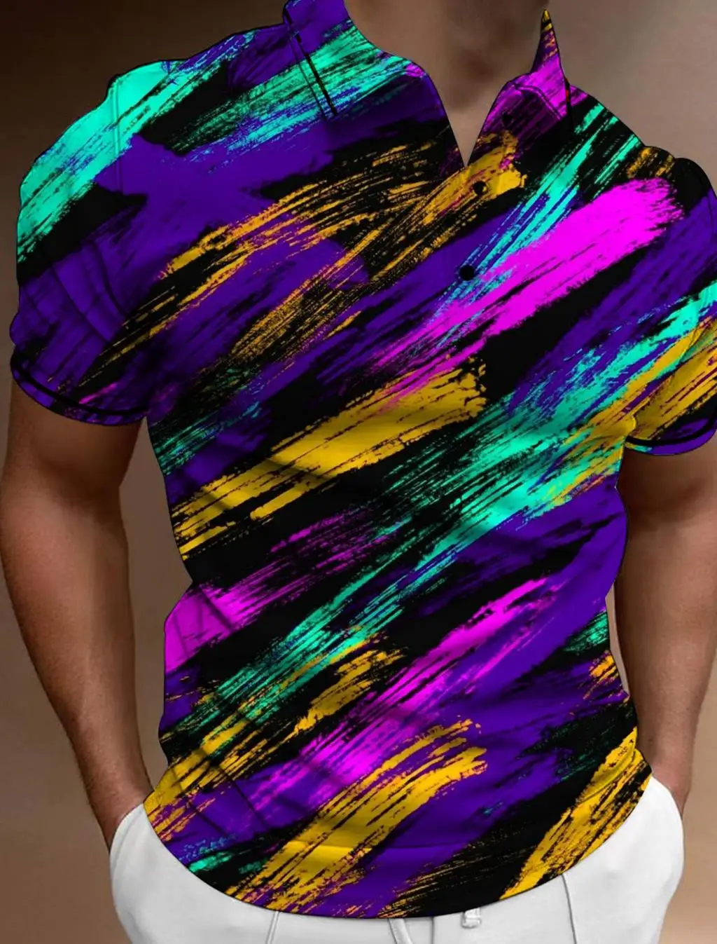 

Men's Button Polo Shirts Casual Summer Short Sleeves Male Tee Shirt Men Tops Streetwear European Clothing Polo T Shirt For Men