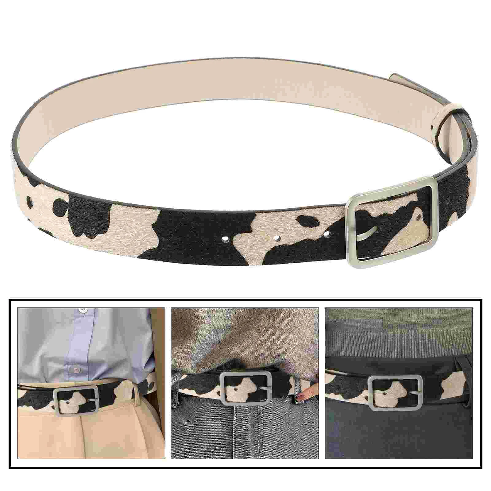 

Ремень из коровьей кожи с принтом, модный пояс из коровьей кожи, Женский Регулируемый ремень для джинсов и штанов