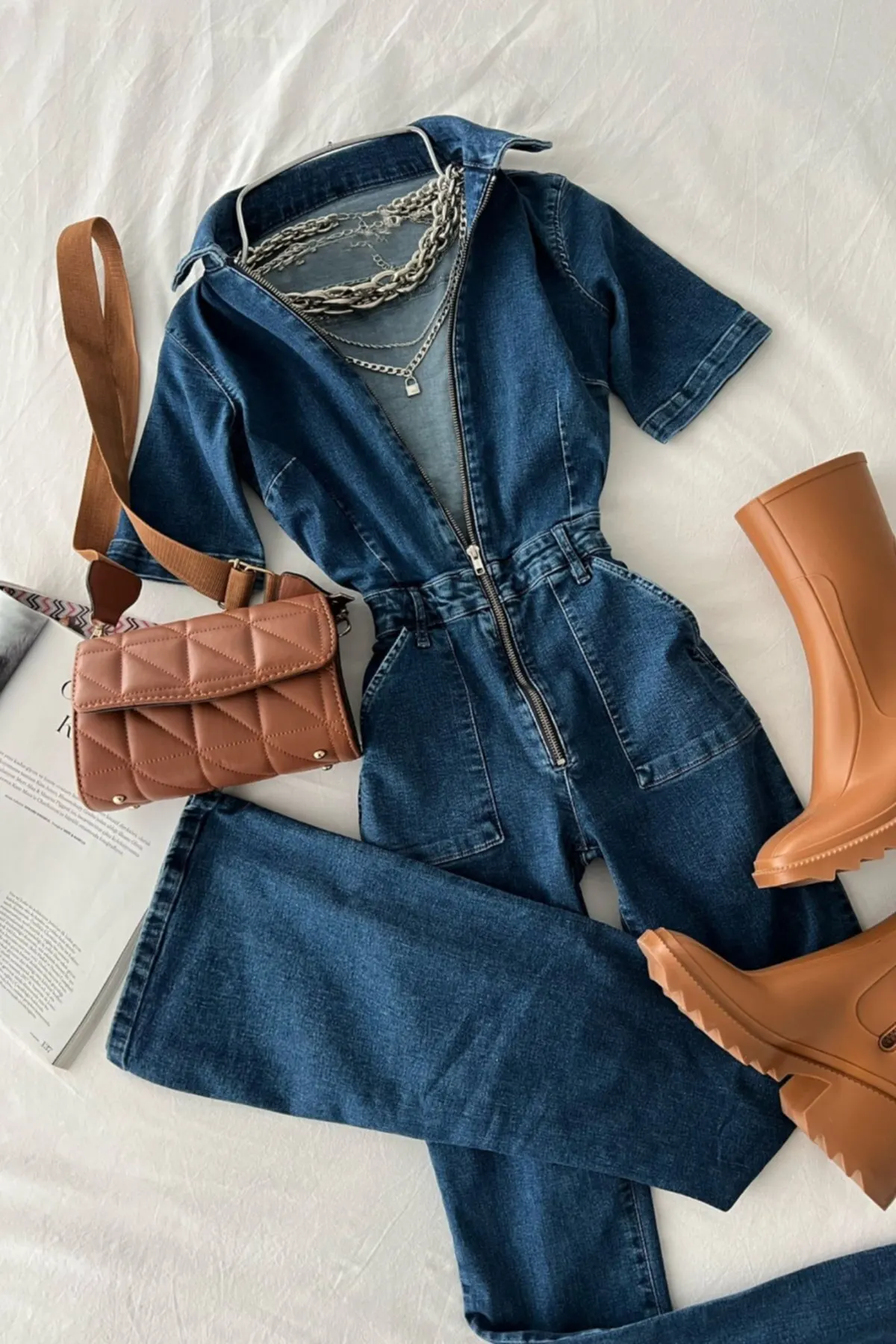 

Women's Overalls Torez Jean Blue Style Hot Casual Loose Baggy Trousers Overalls Pants Jumpsuit Jumpsuit Jumpsuit