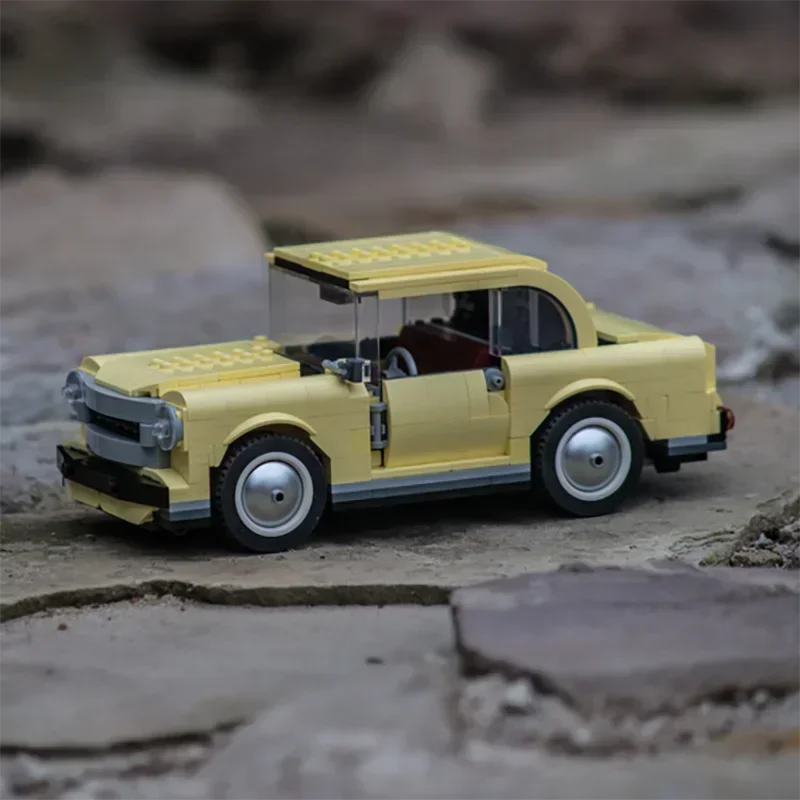Конструктор MOC классический желтый старинная модель купе технология конструктор
