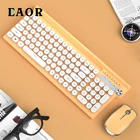 EAOR перезаряжаемая 2,4G Беспроводная клавиатура мышь комбо Бесшумная Офисная Клавиатура с подставкой для телефона Водонепроницаемая клавиатура и мышь набор