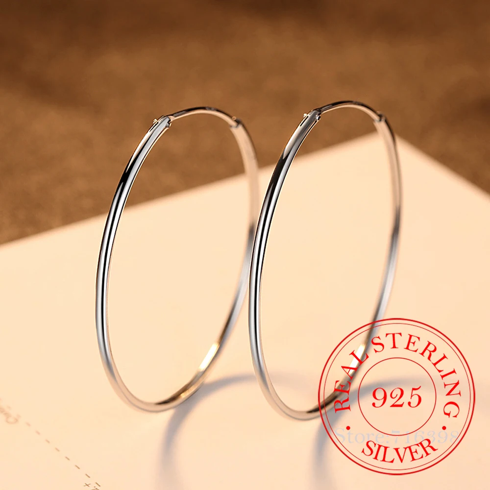 

Женские круглые серьги-кольца из серебра 925 пробы, 1-5 см