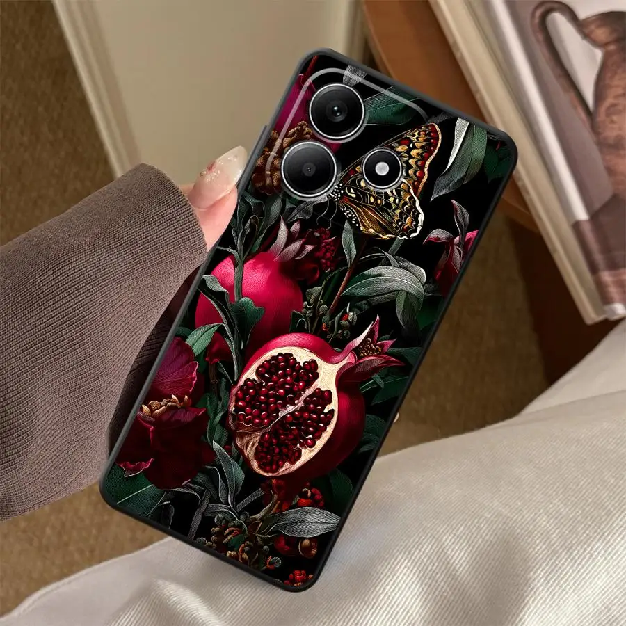 Фото Чехол с рисунком красного граната для Xiaomi Redmi Note 15 14C 12C 13C 13 14 Pro Plus A7 Pro 9 8 12 11 10 A1 A5 A2 A4 K80 K40 №4