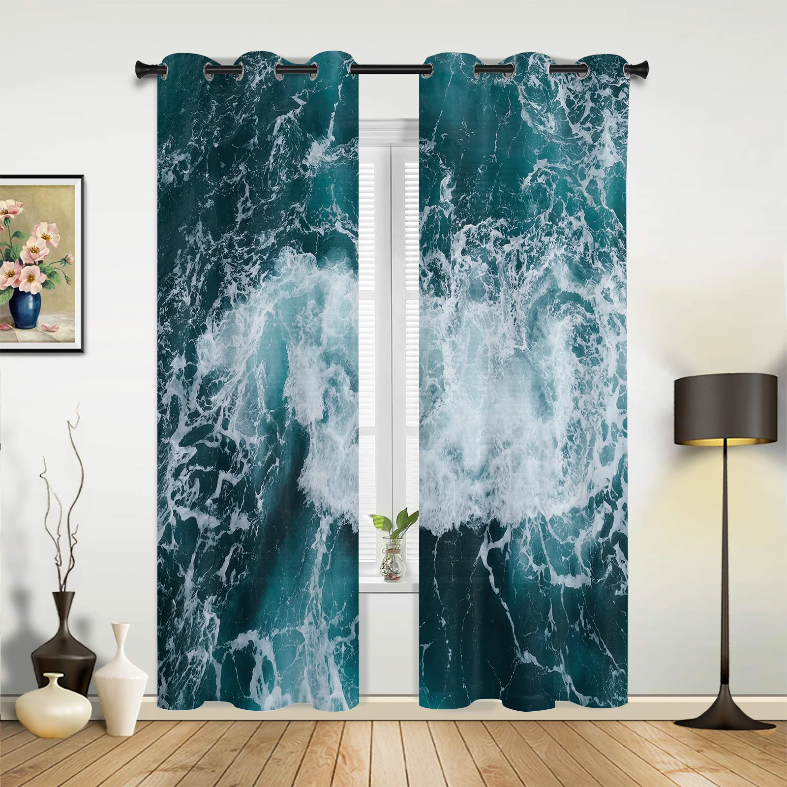 Аквамариновые морские Роскошные занавески для гостиной окон спальни домашний