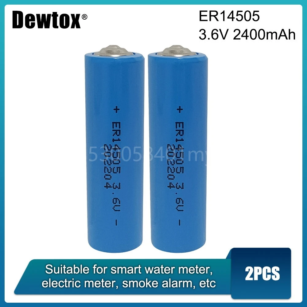 

2pcs ER14505 14505 2400mah AA Industrial Lithium Battery LR6 R6P for GPS Tracking Cameras Memory Backup Medical Equipment