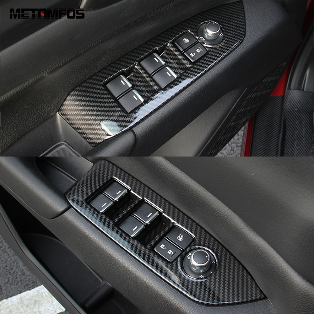 

Крышка переключателя оконного подъемника, отделка для Mazda CX-5 CX5 KF 2017-2022 2023, карбоновое волокно, интерьер, подлокотник, панель, аксессуары, Стайлинг автомобиля