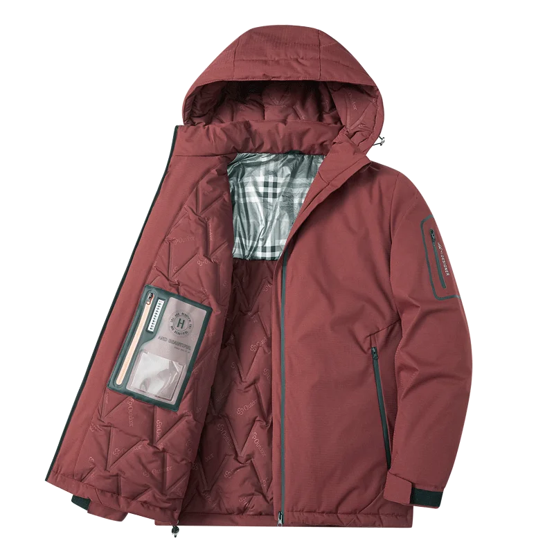 Зимние графеновые мужские куртки со съемной шапочкой женские ветрозащитные