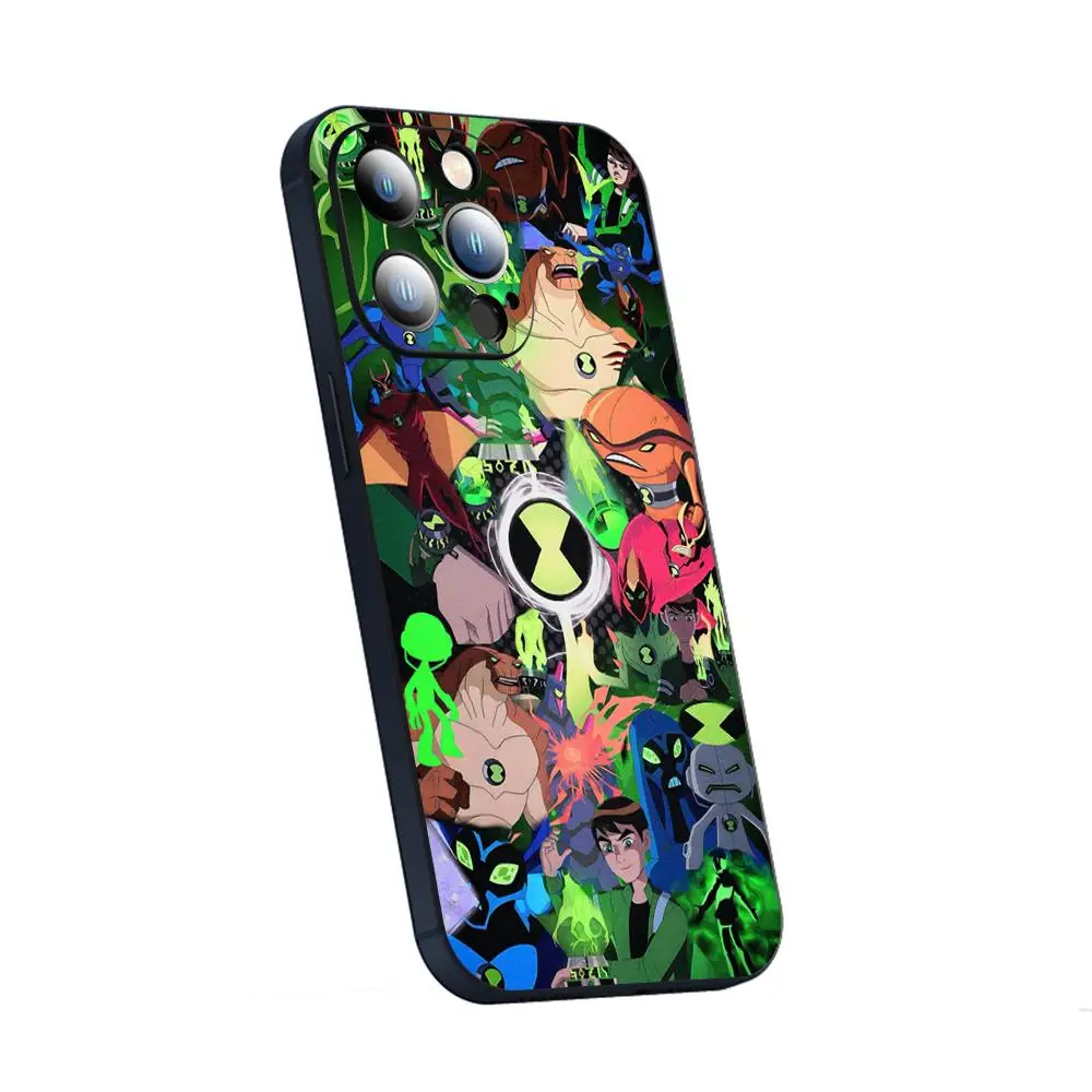 Фото Классический чехол для телефона с рисунком Бена 10 для iPhone 17, 16, 15, 14, 13, 12 Plus, Mini, Pro, Max, мягкий, черный, противоударный №4