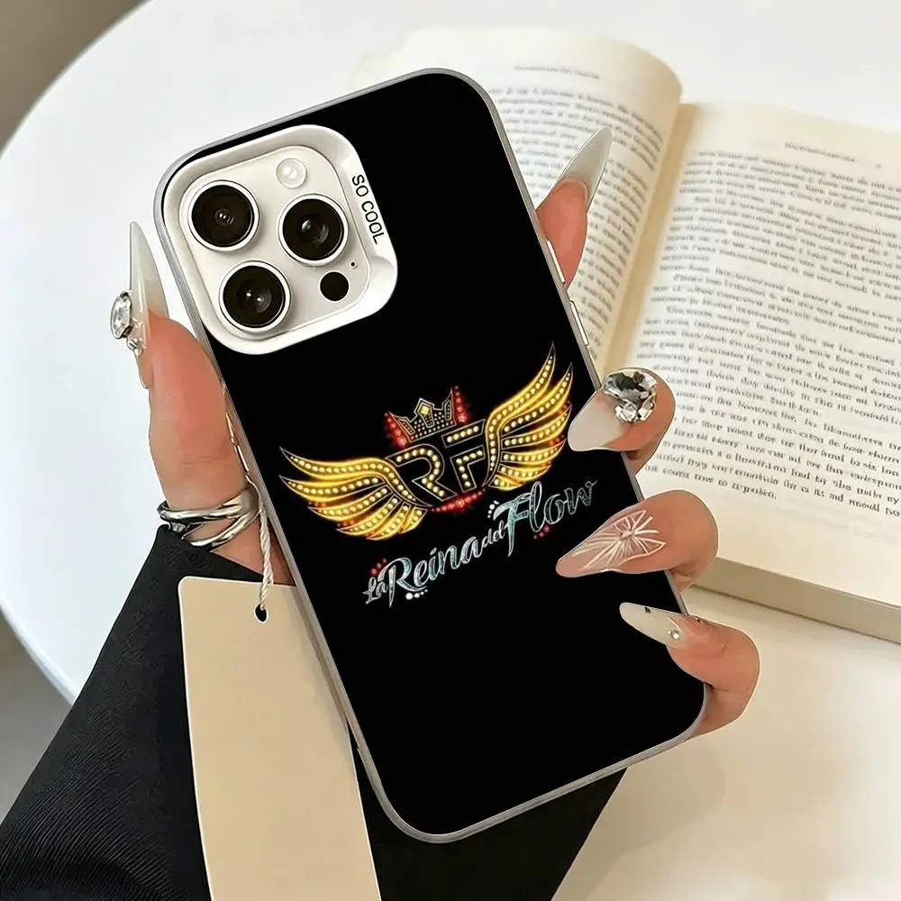 Фото Чехол для телефона Queen of Flow La Reina Del Flow для iPhone 11 12 13 14 15 16 17 Pro Max Plus, белый, серебристый №2