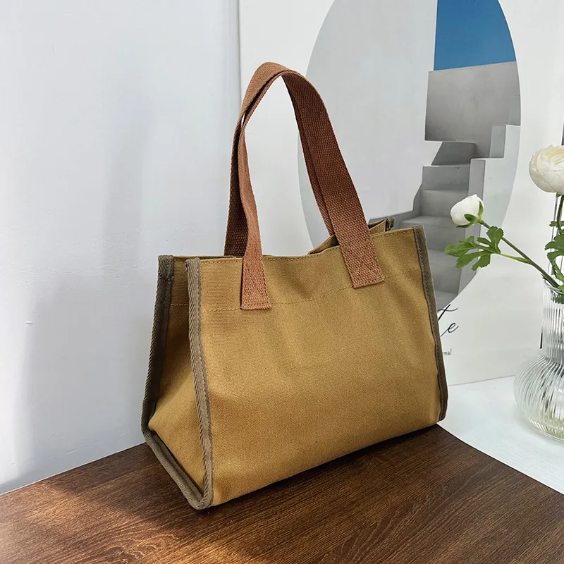 New Canvas Bag Shopping Bag Handbag School Student Tote Bag Casual Large Capacity Shopper Bags