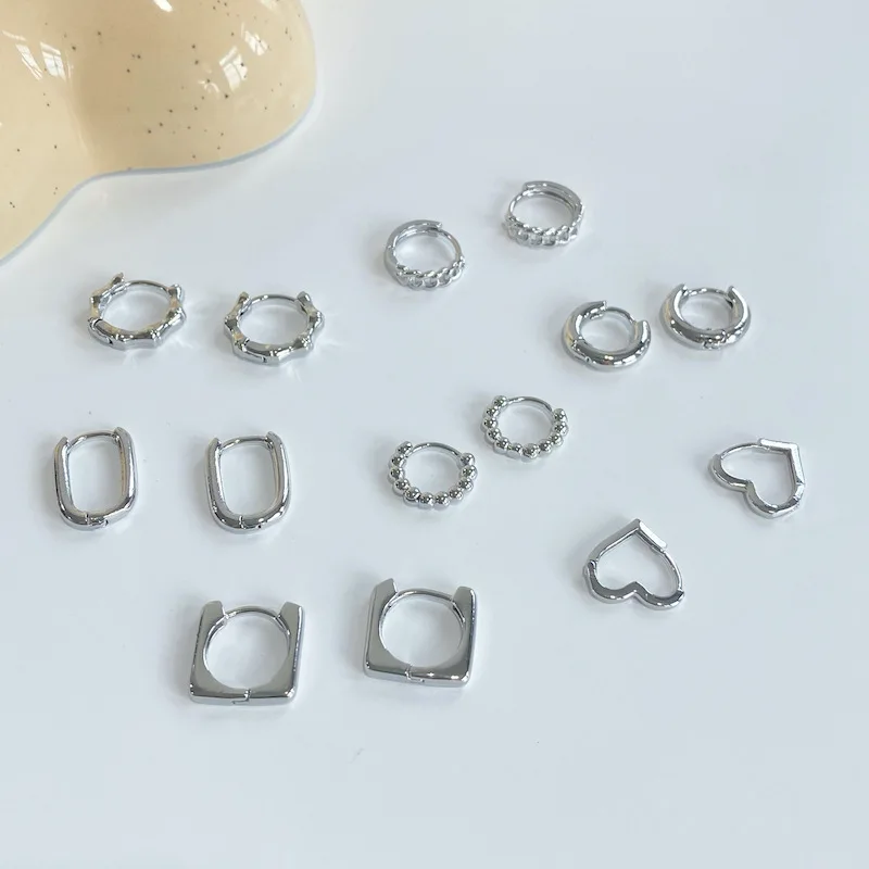 

Новинка 2021, простые очаровательные серьги-кольца с цепочкой в форме сердца, модные геометрические медные ювелирные изделия, подарки для жен...