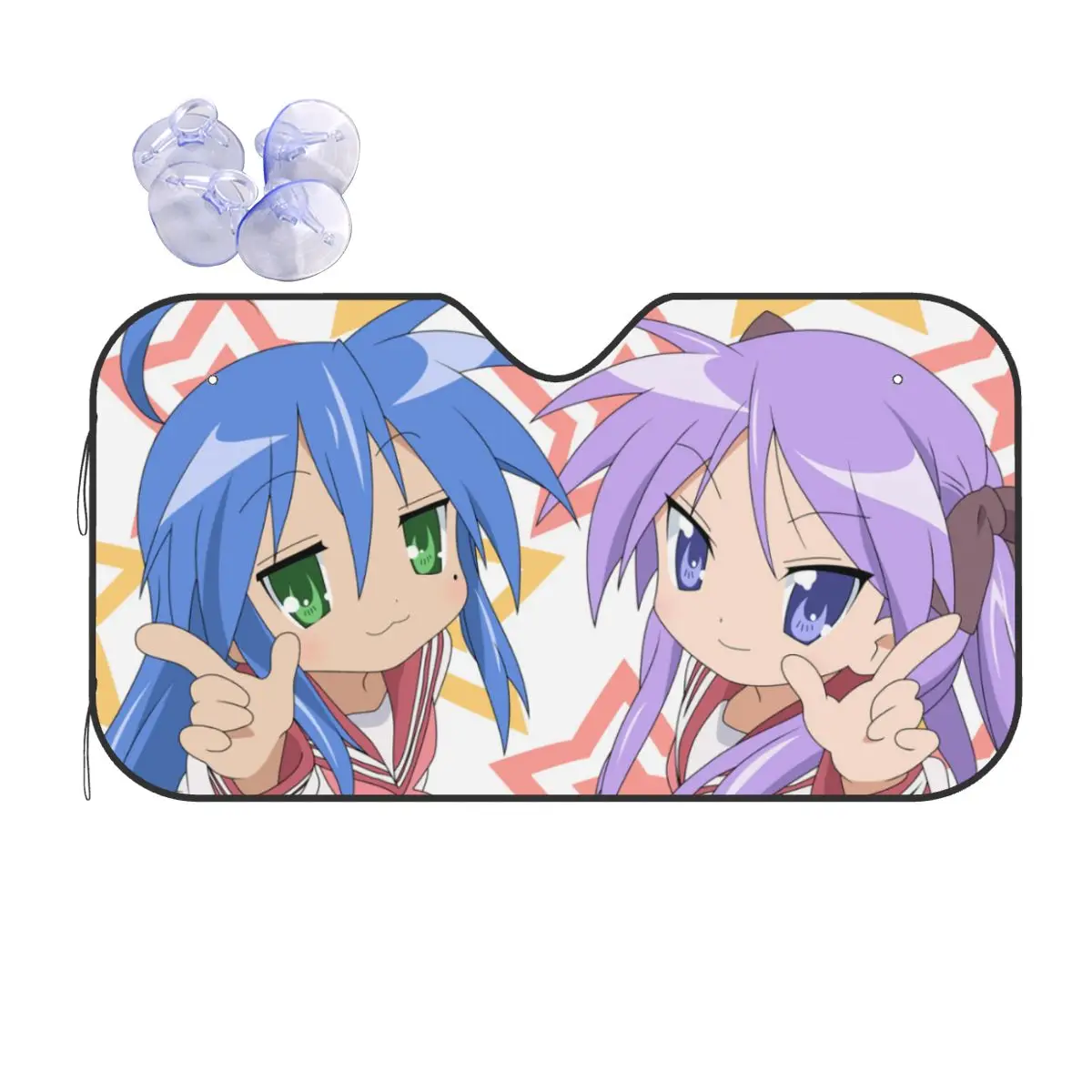 

Lucky Star Anime Fashion Sunshade Windscreen 76x140cm Kawaii Konata Izumi Kagami Hiiragi Foils Sun Visor UV Protector