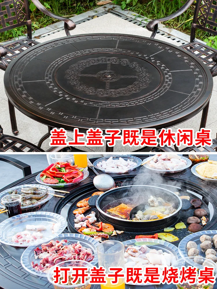 Горячий котелок для барбекю на открытом воздухе литой алюминий кованый железный