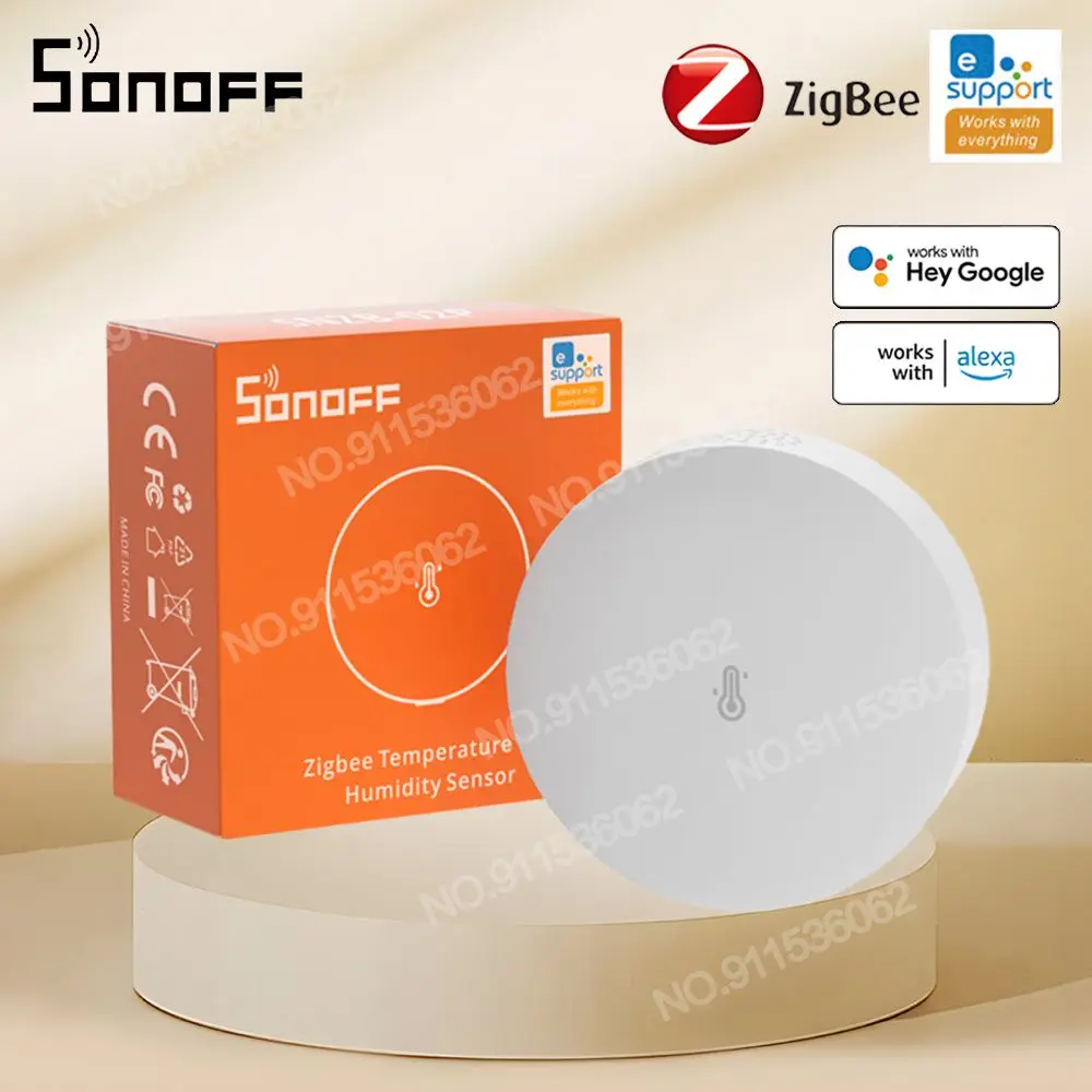 Датчик температуры и влажности SONOFF SNZB-02P Zigbee датчик для умного дома работает с Alexa