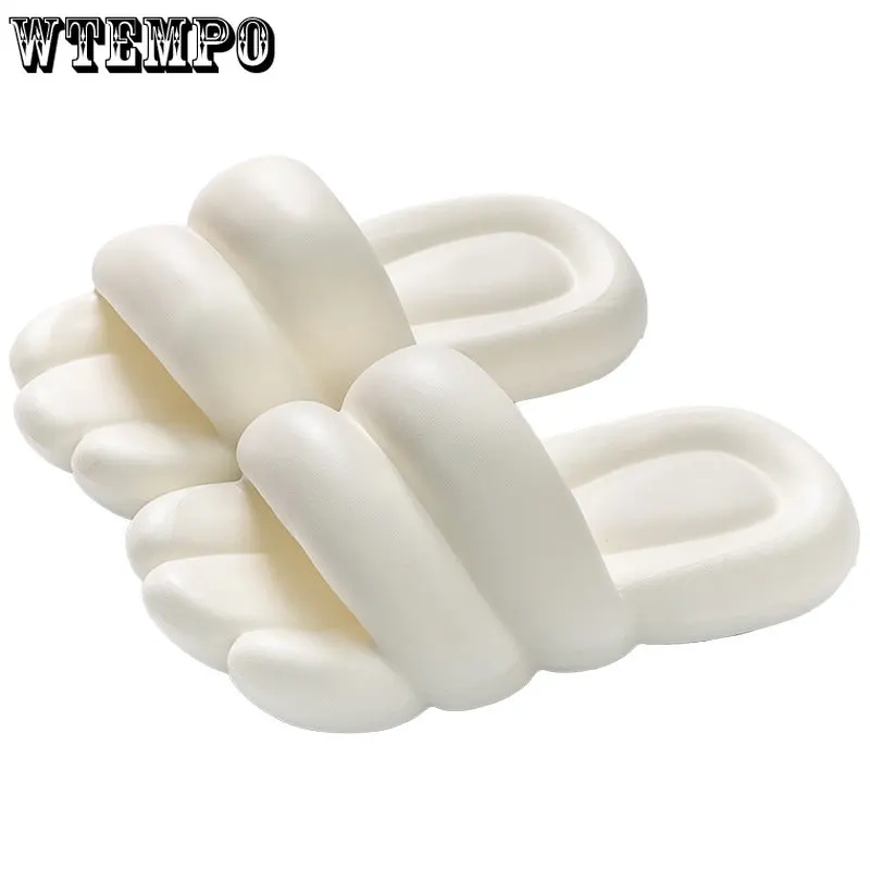

WTEMPO Women Summer Soft Slippers Bigfoot Flat Bathroom Home Men Indoor Non-Slip Anti-Slip Female EVA Cushion Slides Wholesale