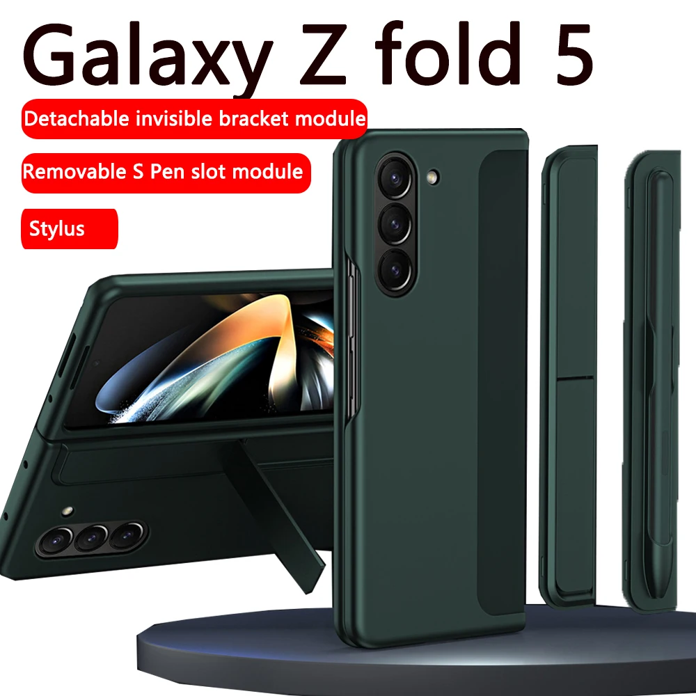 

Smehoart Case For Samsung Galaxy Z Fold 5 5G with S Pen Slot And Invisible Kickstand Phone Holder Protective Cover for Z Fold 5