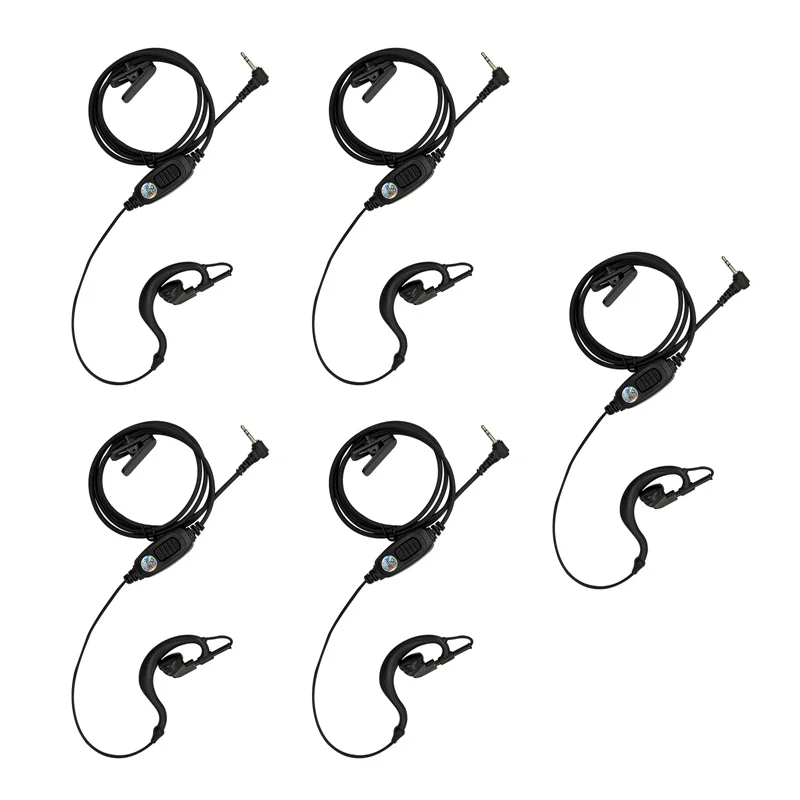 RISENKE 1-5packs G Shape 1 Pin 2.5 Mm T 80 Tlkr T6 T260 Walkie Talkie Headset Earpiece Earphone Headphone for Motorola Talkabout
