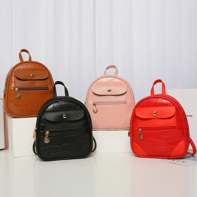 

Crocodile Pattern Backpack Women Small Backpack Shoulder Bag Chic Fashion Vintage 2022 Summer PU Leather Crossbody Bags