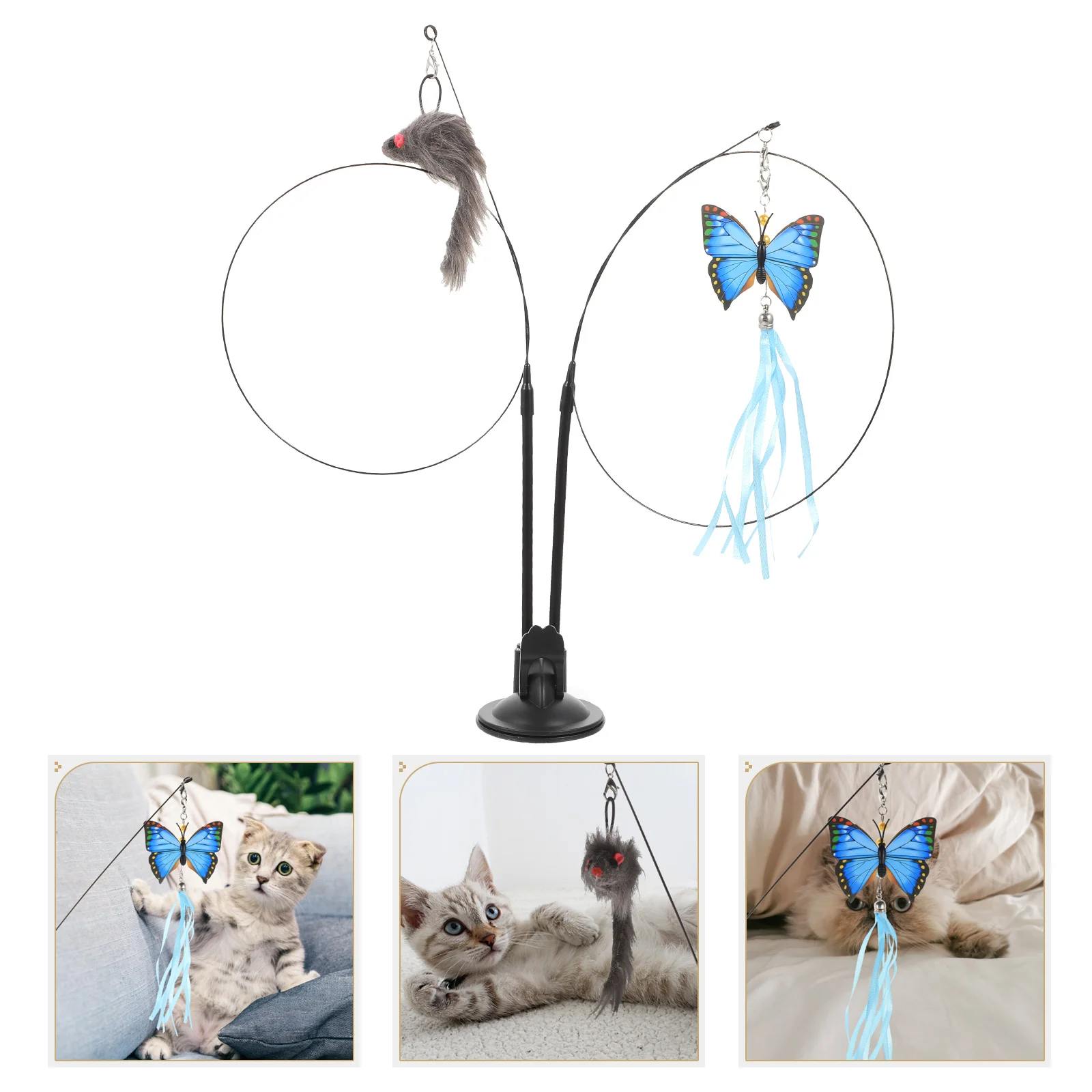 

Cat Teaser Toy Kitten Toys Pet Interactive Sucker Cats Tennis Tabletumbler Indoor Accessory Handheld Stick Householdwand