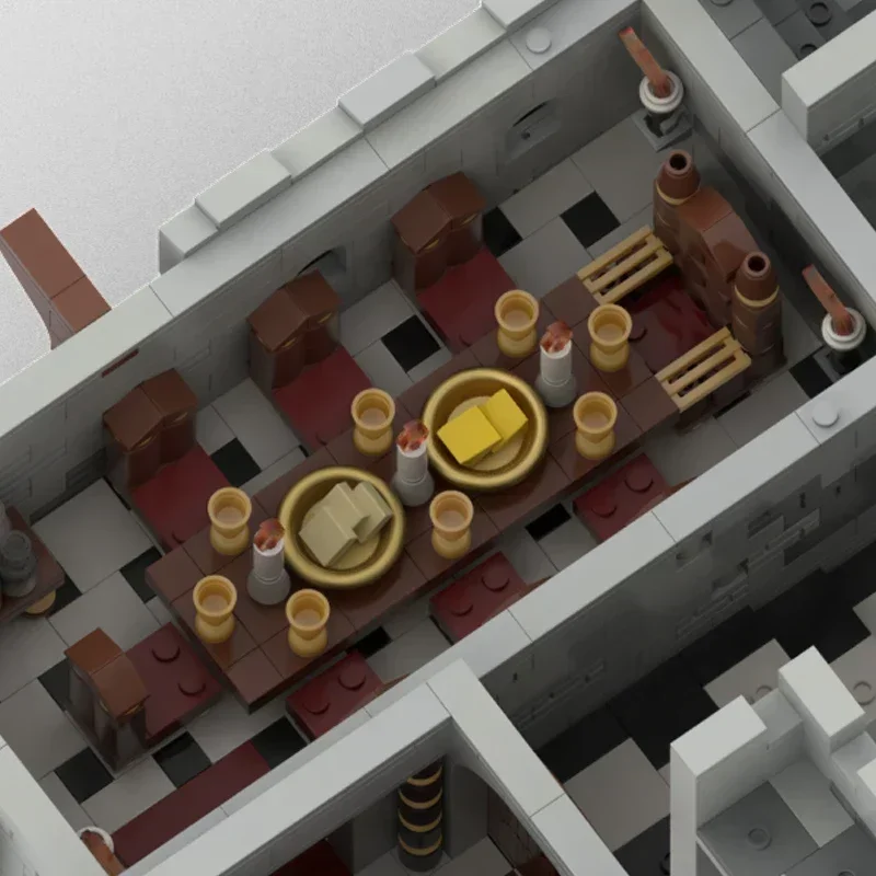 Moc строительные кирпичи модель военного замка высокий камень фортепица