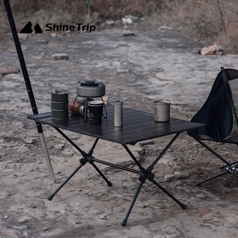 

Shine Trip A379 Portable Height Adjustable Outdoor Camping Picnic Barbecue Aluminum Alloy Folding Table