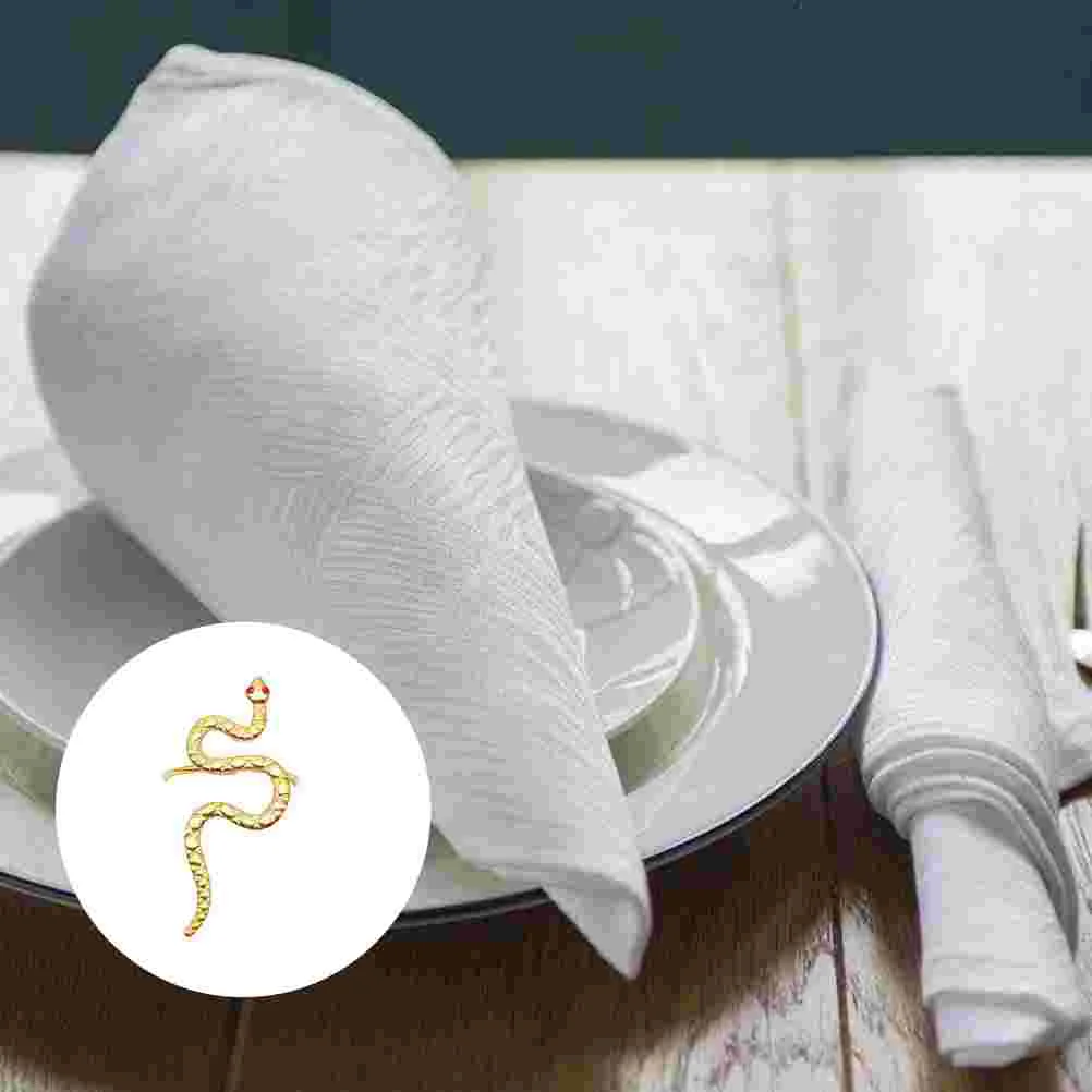 

2 Napkin Ring Alloy Snake Napkin Buckles Napkin Holder Table Decoration for Holiday Christmas Wedding Birthday Party