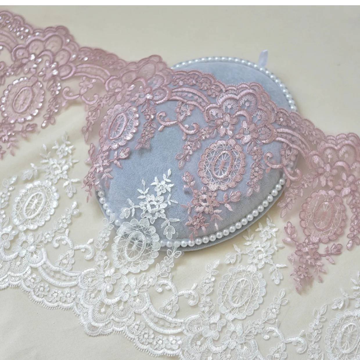 

Car Bone Sequins Lace Accessories European Polyester Wedding Dress Special Curtain Bed Art Lace