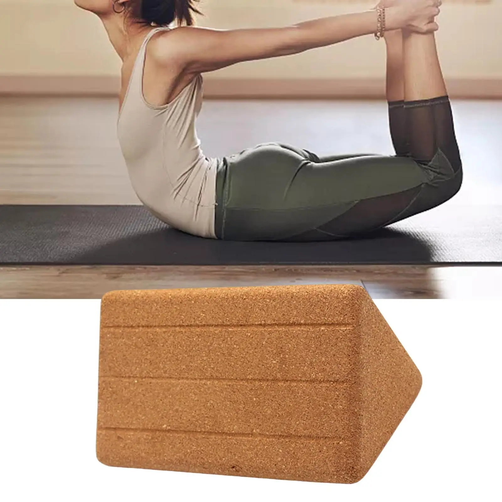 

Блок для йоги из пробкового дерева, мягкий блок высокой плотности для занятий спортом в помещении, фитнесом