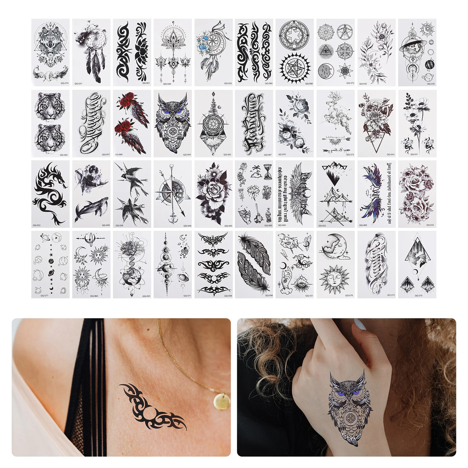 

Tattoodecals Stickers Sticker Temporary Waterproof Body Fake Flower Arm Sleeve Water Bottle Gothic