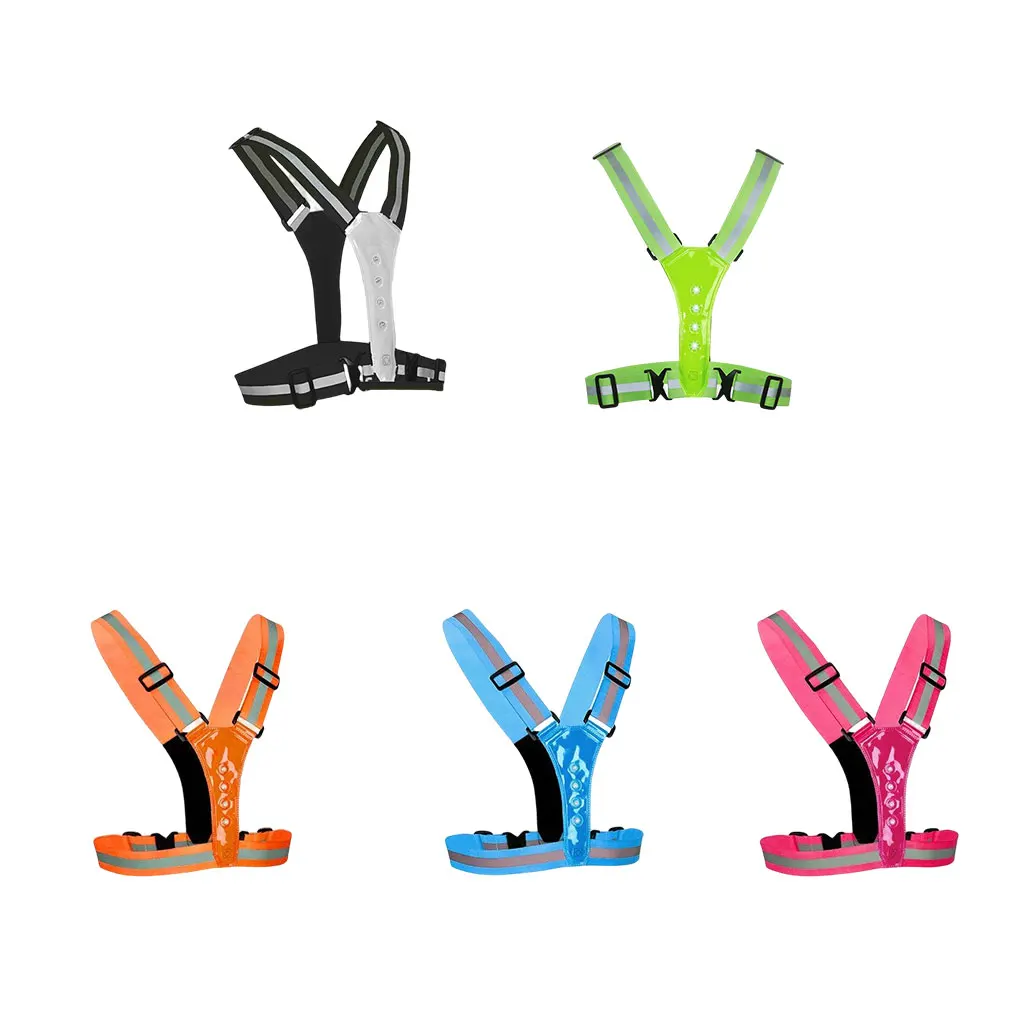 

LED Reflective Vest Straps Glowing Elastic Belt Motorcycle Night Running