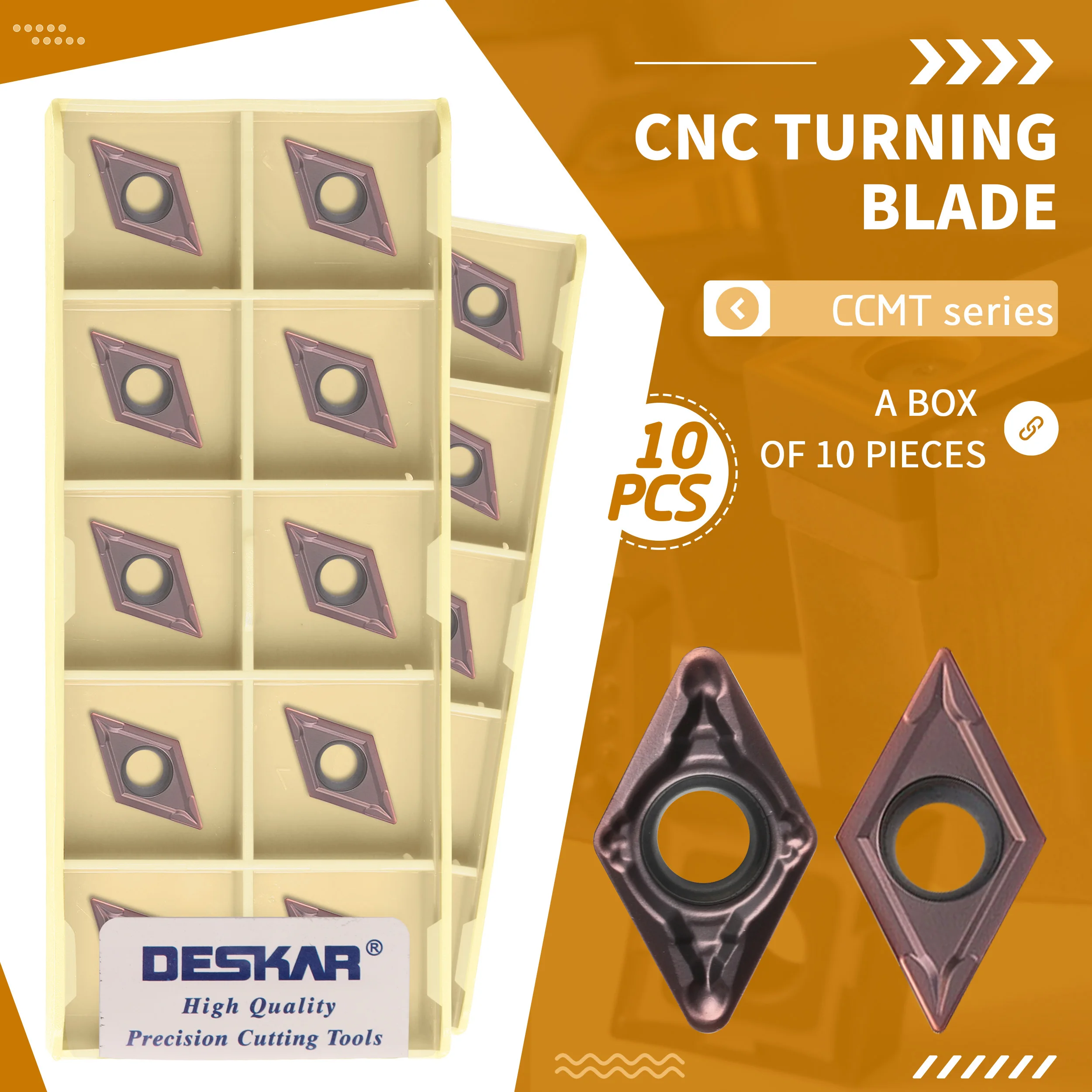 

DESKAR Original CNC Lathe Internal Turning Tools DCMT070204/070208-MV DCMT11T304 DCMT11T308 LF6018 High Quality Carbide Inserts