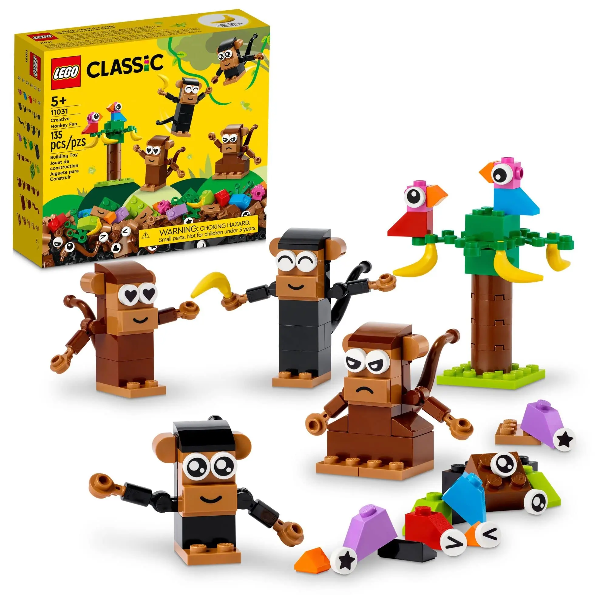

LEGO Classic Creative Monkey Fun 11031 Building Toy Set for Kids, Boys, and Girls Ages 5+ (135 Pieces)