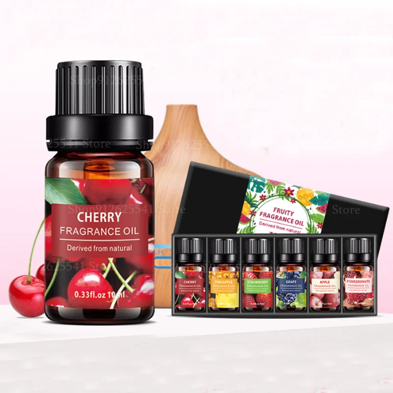 

6Pcs/set Pure Essential Oils Apple Pineapple Grape Cherry Floral Aromatherapy Essential Oil Natural Plant Aroma Oil Health Care