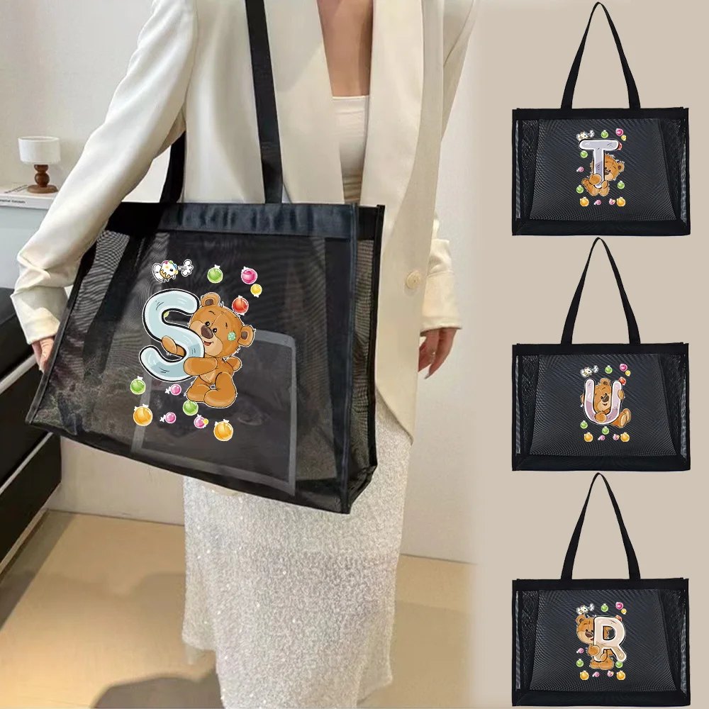 Сетчатая Сумка для шопинга прозрачные сумки-тоуты дорожная сумка хранения