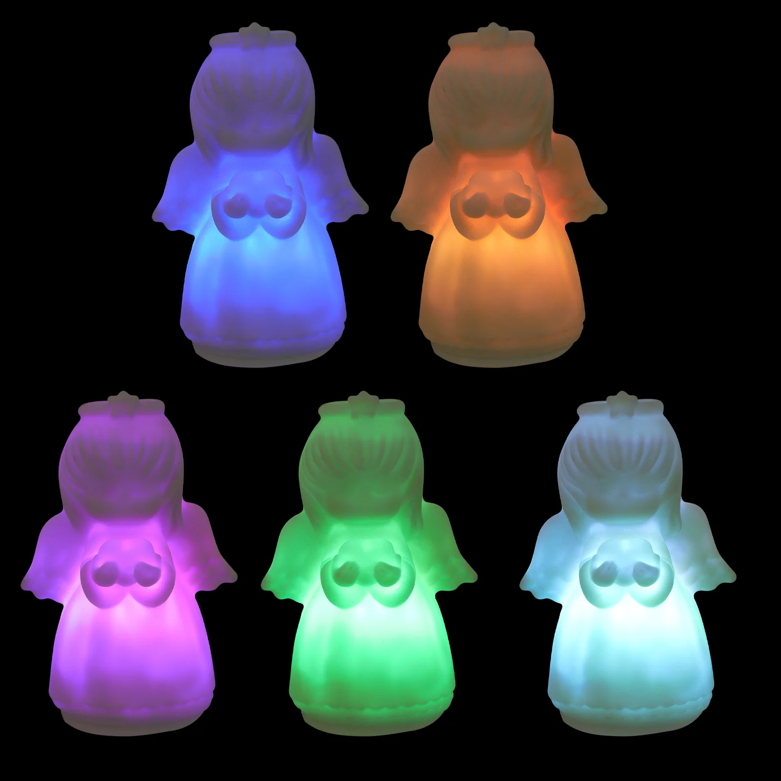 

5pcs Delicate Christmas Colorful Ornaments Night Lights Desktop Decor
