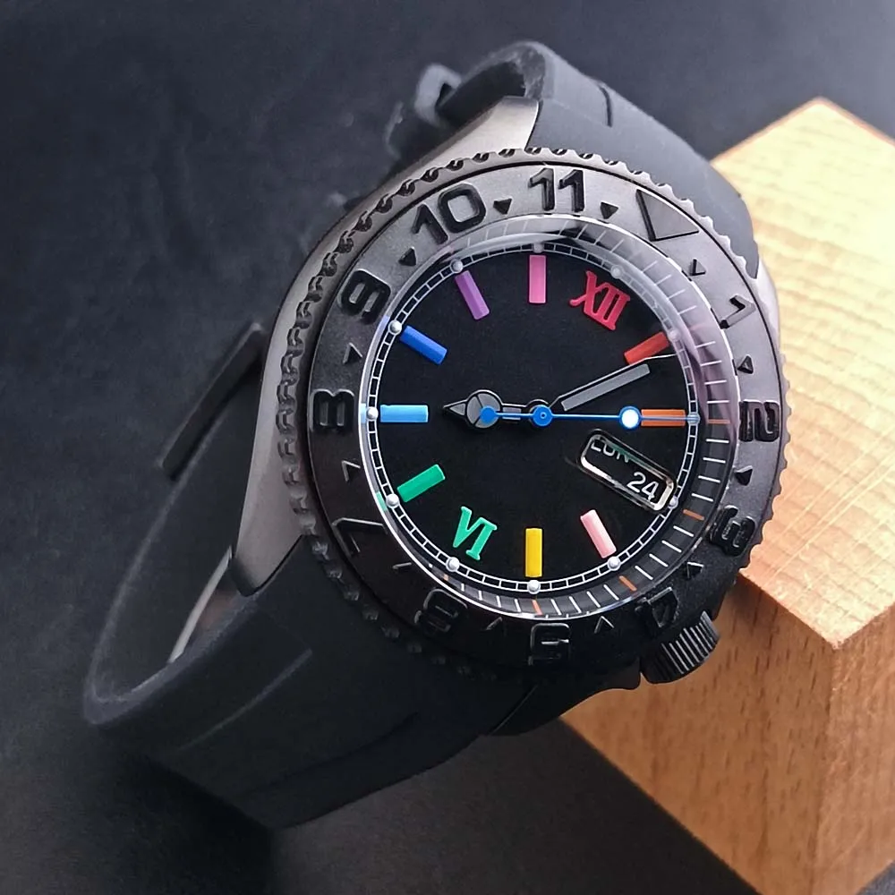 

Модные японские мужские часы NH36 40,5 мм под заказ, мужские часы с сапфировым стеклом, автоматические мужские часы, церемонический резиновый ремешок