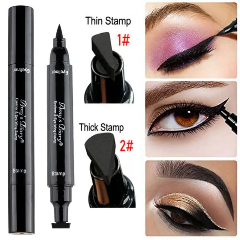 

Big Seal Stamp Liquid Eyeliner Pen Waterproof Fast Dry Black Eye Liner Pencil With Eyeliner Cosmetic Double-ended Eyeliner Make