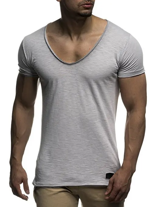 

2023 Summer New Men's Fashion Sweetheart Neck T-shirts Leisure Sports Short Sleeve shirt Asian size