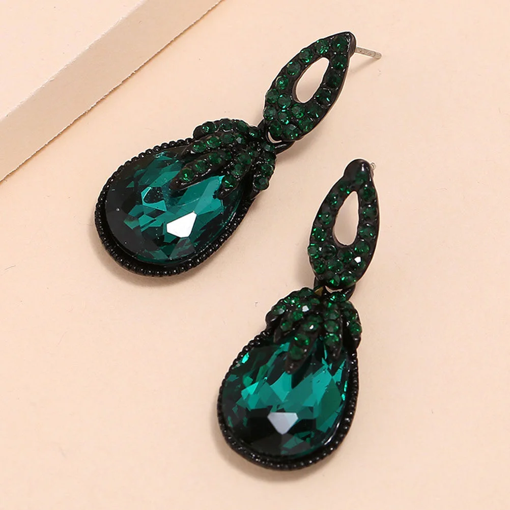 

1 Pair Gemstone Earrings Vintage Dangle Earrings Drop Earrings Women Ear Decors