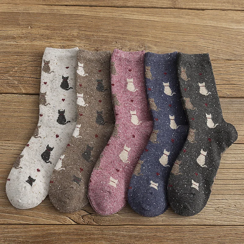 

Autumn and Winter New Style Japanese Cute Socks Korean Cat Harajuku Socks Women Kawaii Thicken Cute Socks