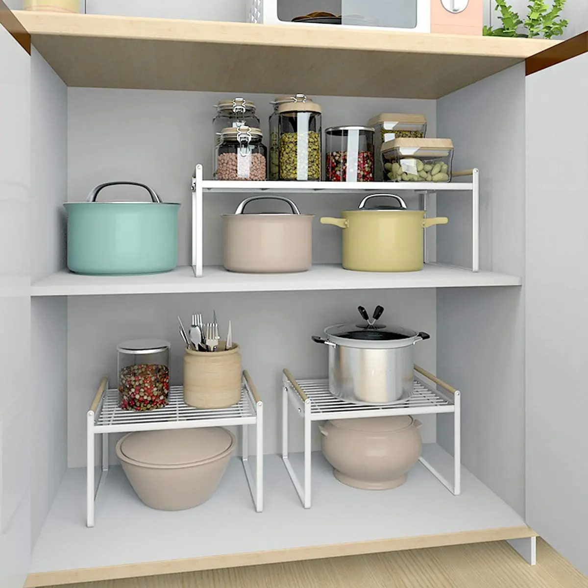 bathroom organizerstackable countertop shelf withspace saving organizer for cupboardcabinetstorage rackshelves for wall free global shipping