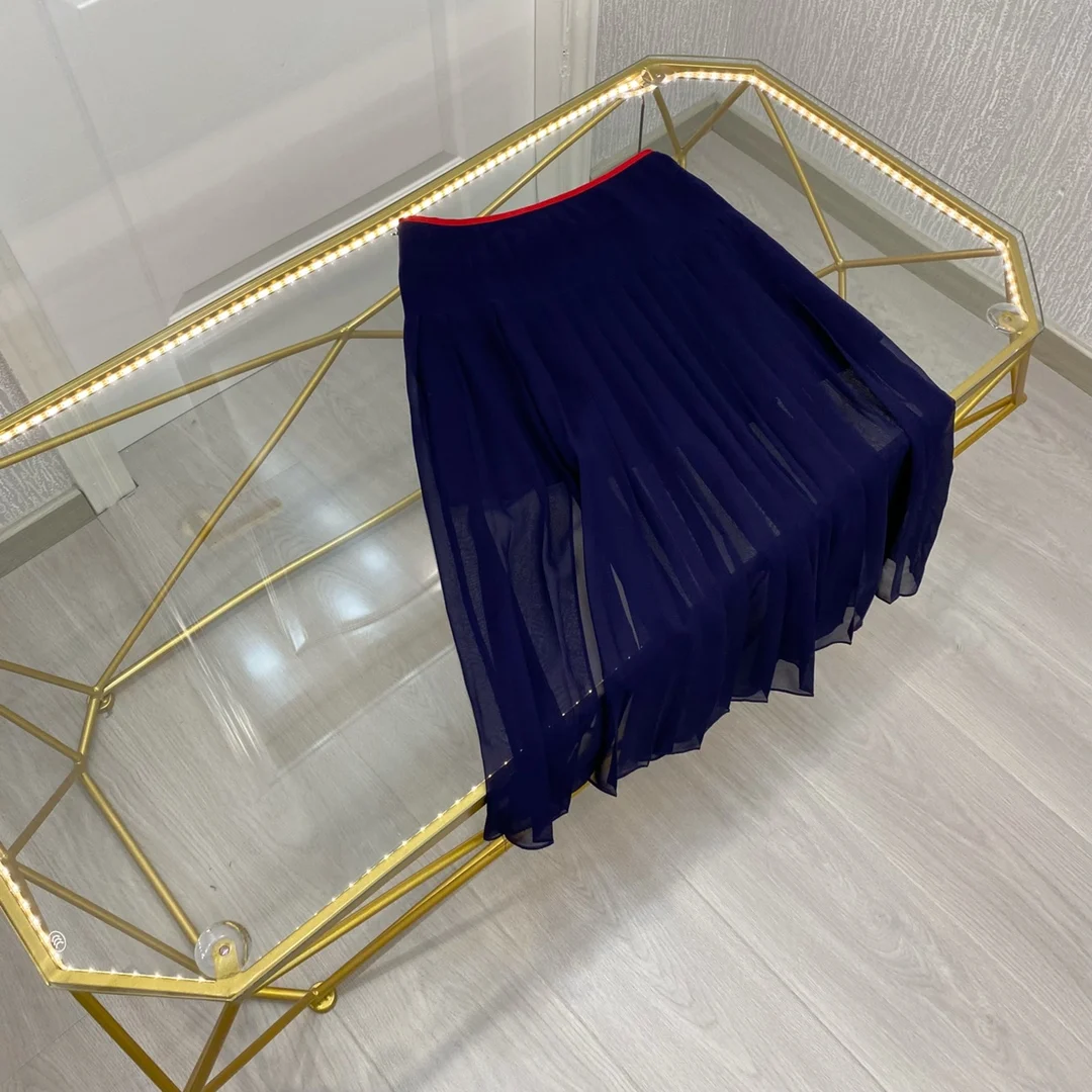 

2022 new women fashion sexy pleated silk slit skirt 0628