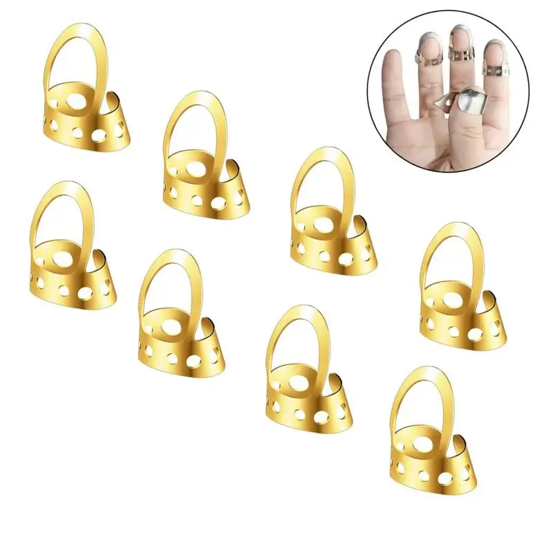 

Quality 8Pcs Metal Index Finger Guitar Picks Stainless Steel Guitar Picks for Acoustic Guitar Banjo Ukulele Accessories