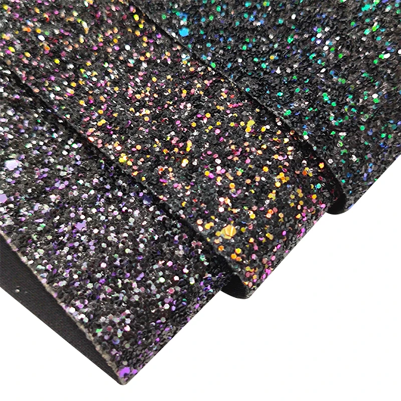 

Solid Colors Thick Chunky Glitter Faux Leather Sheet Elastic Backing for DIY Accessories/Hair Bow