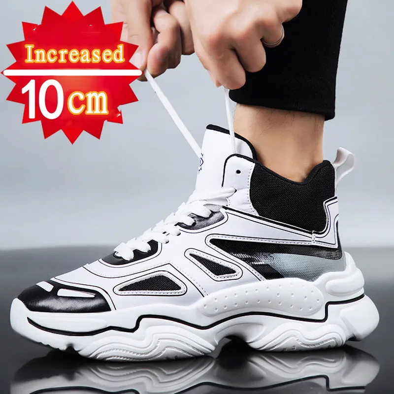 

Men's Inner Height Increase 10cm Men's Shoes Invisible Height Increased Breathable Mesh High-top Shoes Thick Bottom Sports Shoes