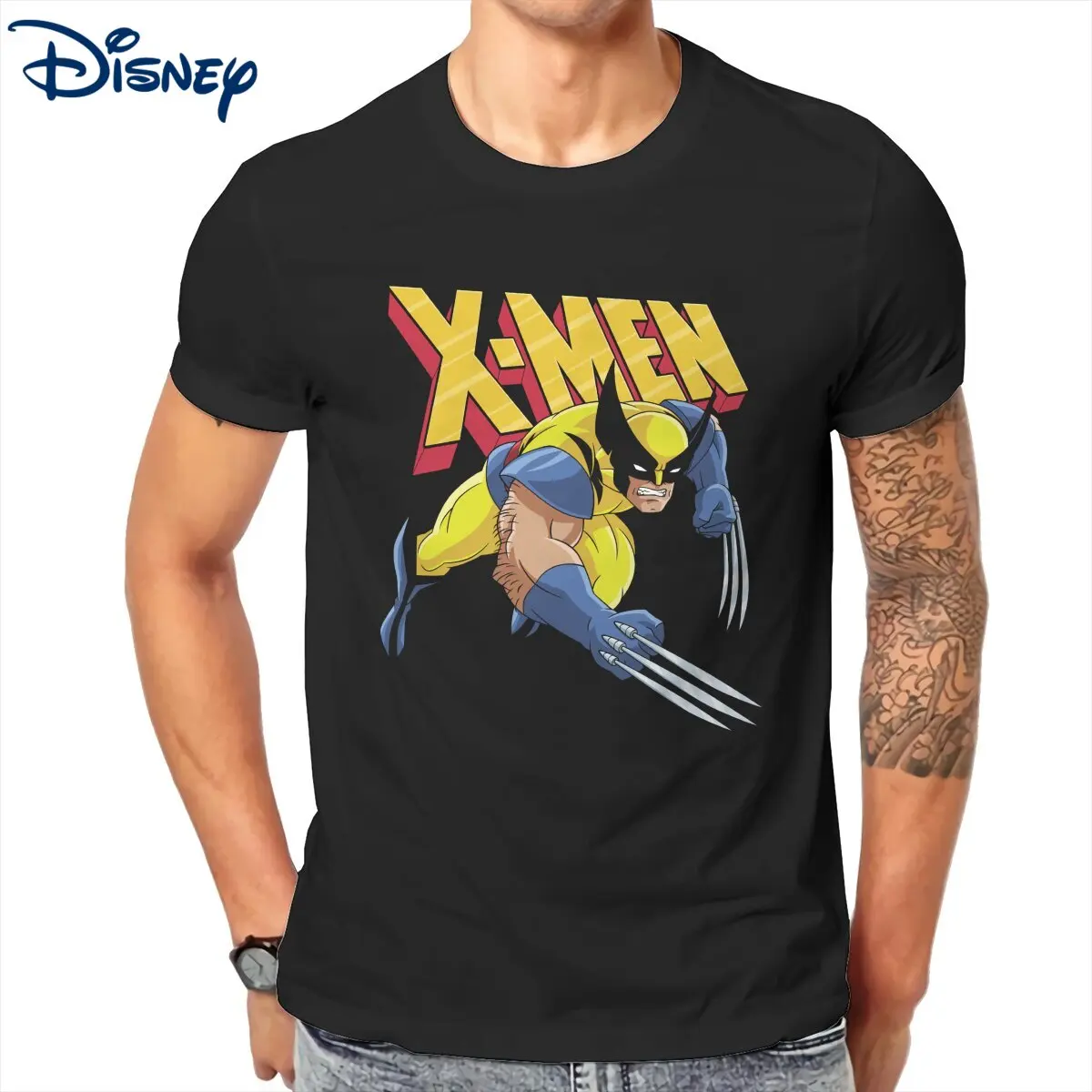 

Classic X-Men Wolverine With Claws Out Men's Disney T Shirts Crazy Tee Shirt Short Sleeve T-Shirts 100% Cotton Printed Tops