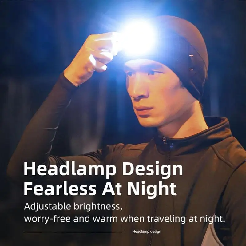 

Fishing LED Beanie Light Winter Hat Headlight Unisex Warm Cap With Lamp Gifts For Men Dad USB Rechargeable Adjustable 3 Modes