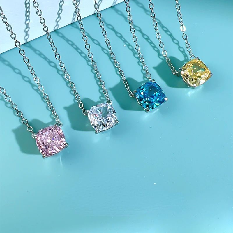 Европейское и американское ожерелье с подушкой 2 карата 7*7